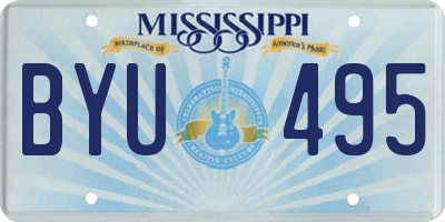 MS license plate BYU495