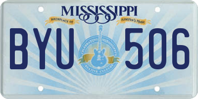 MS license plate BYU506