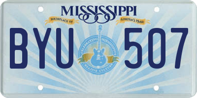 MS license plate BYU507