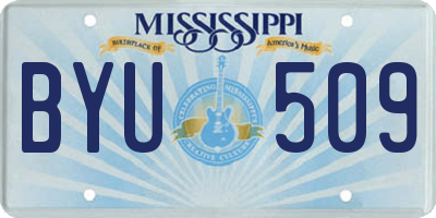 MS license plate BYU509
