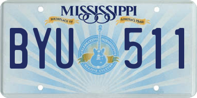 MS license plate BYU511