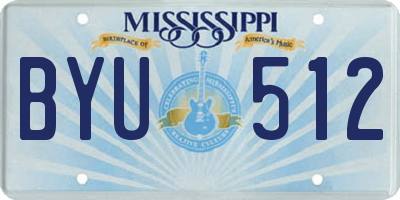 MS license plate BYU512