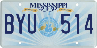MS license plate BYU514
