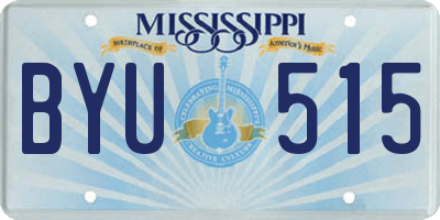 MS license plate BYU515