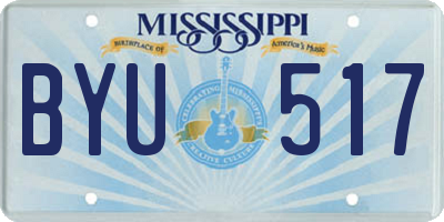 MS license plate BYU517