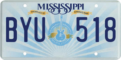 MS license plate BYU518