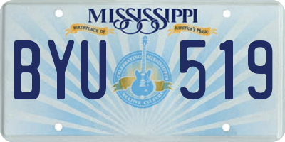 MS license plate BYU519
