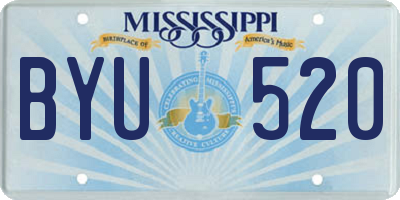MS license plate BYU520