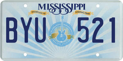 MS license plate BYU521