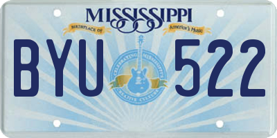 MS license plate BYU522