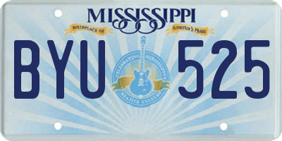 MS license plate BYU525
