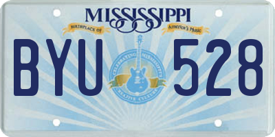 MS license plate BYU528