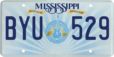 MS license plate BYU529