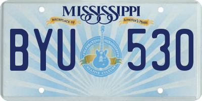 MS license plate BYU530