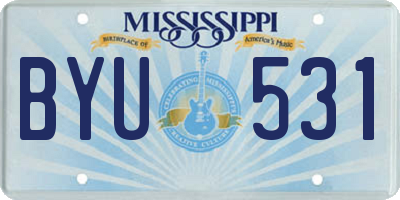 MS license plate BYU531