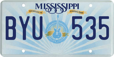 MS license plate BYU535