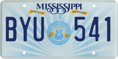 MS license plate BYU541