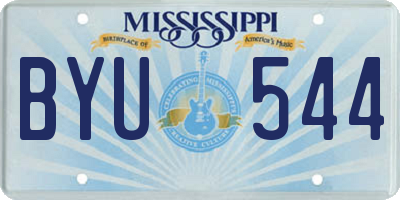 MS license plate BYU544