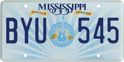 MS license plate BYU545