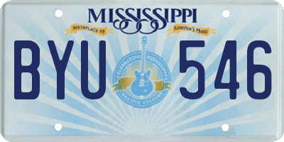 MS license plate BYU546