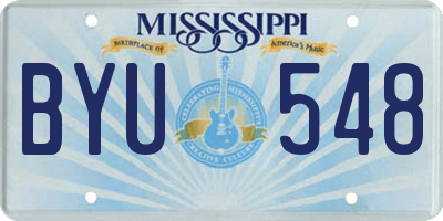 MS license plate BYU548