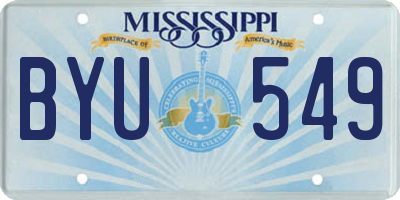 MS license plate BYU549