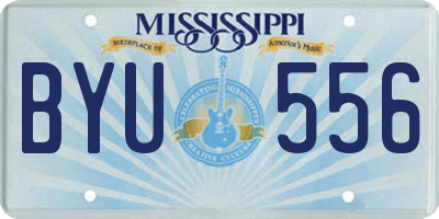MS license plate BYU556
