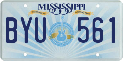 MS license plate BYU561