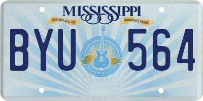 MS license plate BYU564