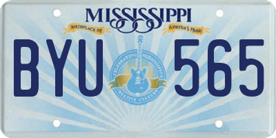 MS license plate BYU565