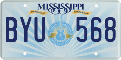 MS license plate BYU568