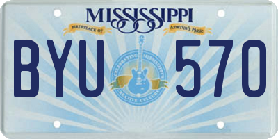 MS license plate BYU570
