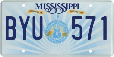 MS license plate BYU571