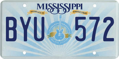 MS license plate BYU572