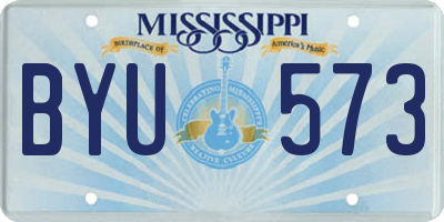 MS license plate BYU573