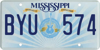 MS license plate BYU574