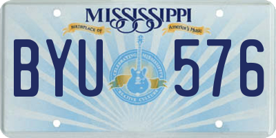 MS license plate BYU576