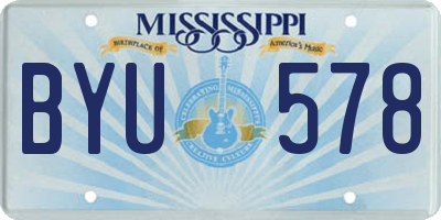 MS license plate BYU578