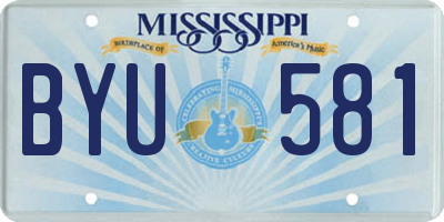 MS license plate BYU581