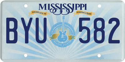 MS license plate BYU582