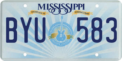 MS license plate BYU583