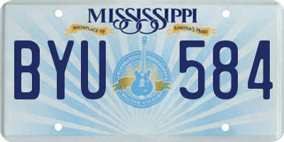 MS license plate BYU584
