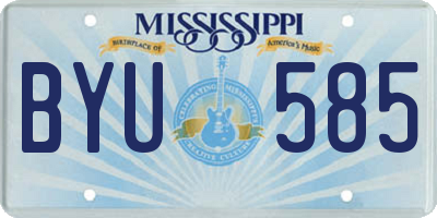 MS license plate BYU585