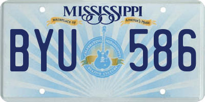 MS license plate BYU586