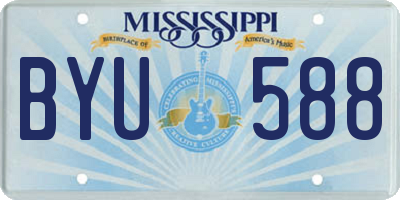 MS license plate BYU588
