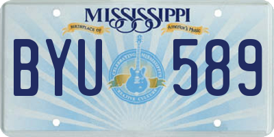 MS license plate BYU589