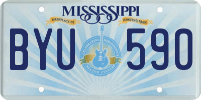 MS license plate BYU590