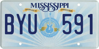 MS license plate BYU591