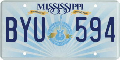 MS license plate BYU594