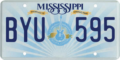 MS license plate BYU595